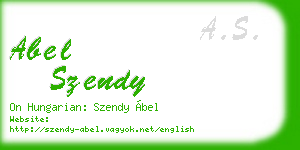 abel szendy business card
